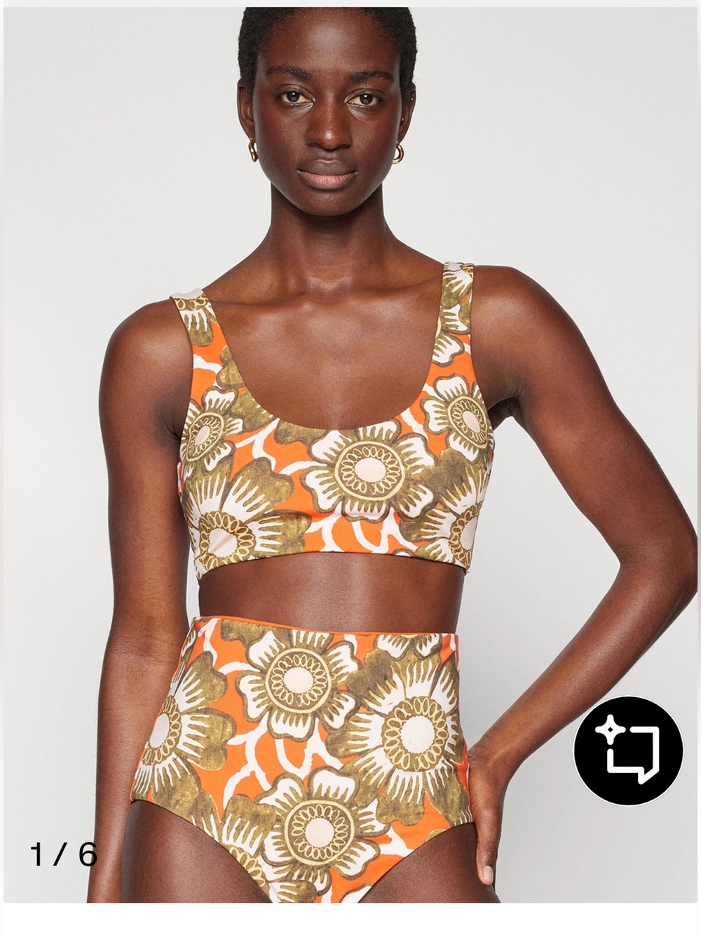 MARA HOFFMAN NWOT WMNS 2piece bikini tank style TOP (L)-LYDIA BOTTOW (SM) FLORAL